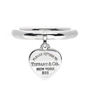 Tiffany & Co. Sterling Silver Heart Tag Ring - Silver